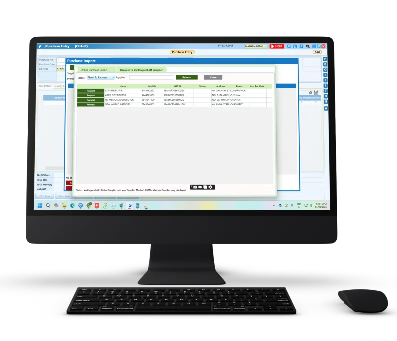 VarthagamSoft purchase import tool for pharma distribution